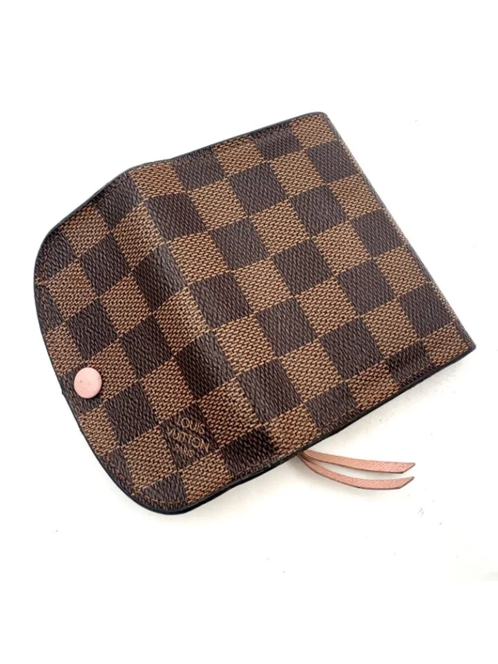 Louis Vuitton Porte-Monnaie Rosalie Damier Ebene Rose Ballerine Leather Brown
